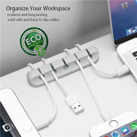Desk Accessories for Charging Organizer - 5 Packs Grey Computer Desk Accessories - Picture 2 of 7